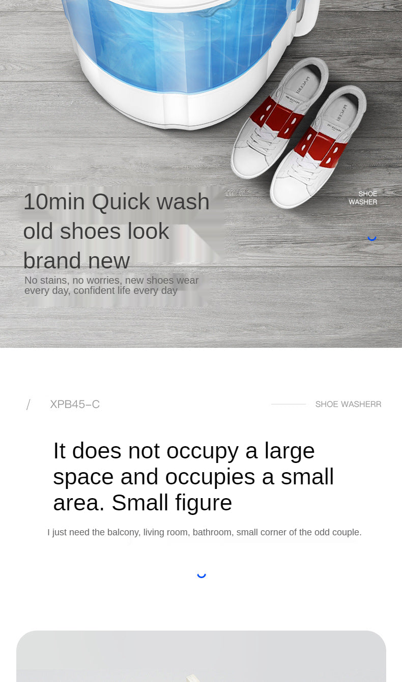 Small home intelligent mini shoe washer, lazy brush shoes washing shoes laundry integrated machine