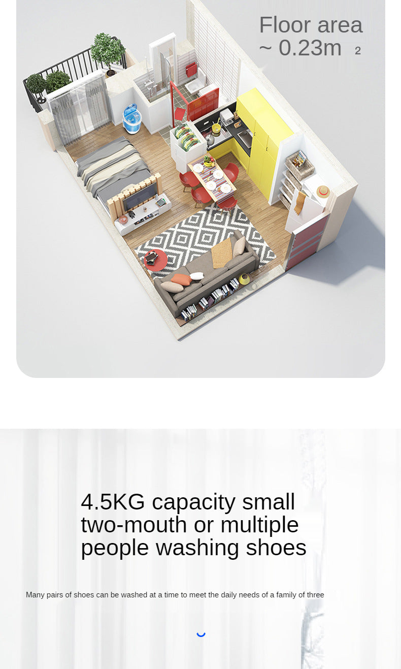 Small home intelligent mini shoe washer, lazy brush shoes washing shoes laundry integrated machine