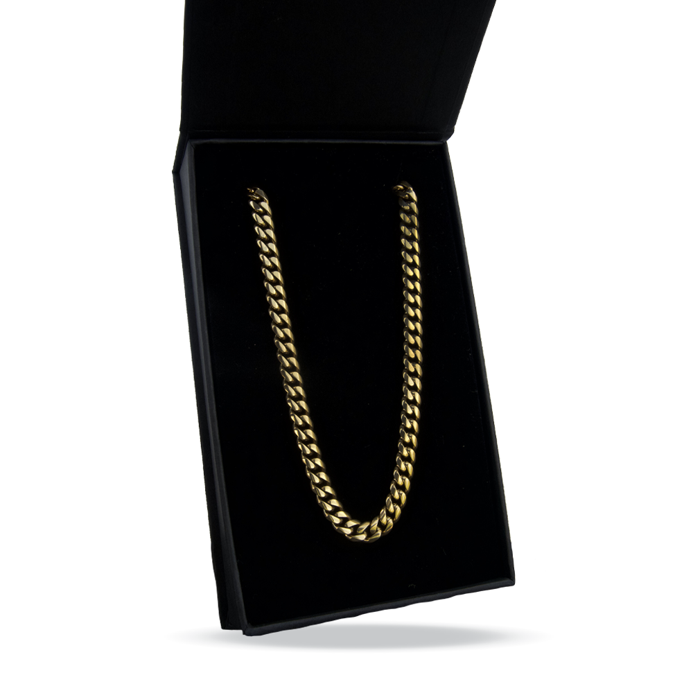 6mm Cuban Link Chain Necklace - 14K Gold Plated Stainless Steel