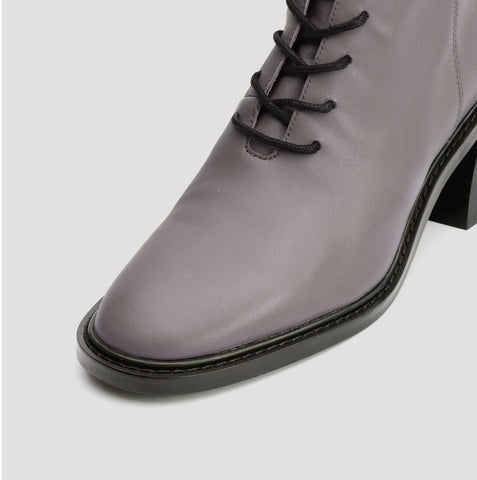 Nuheel® Nuheel Leather Thick-Heeled Martin Boots Combat Boots Women Gray 11 -Nuheel Sales 2022 11 055a6654 ee56 44bc aff2