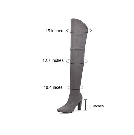 Nuheel® Nuheel Thigh High Boots Women Over The Knee Boots Stretch Suede High Heel -Nuheel Sales 2022