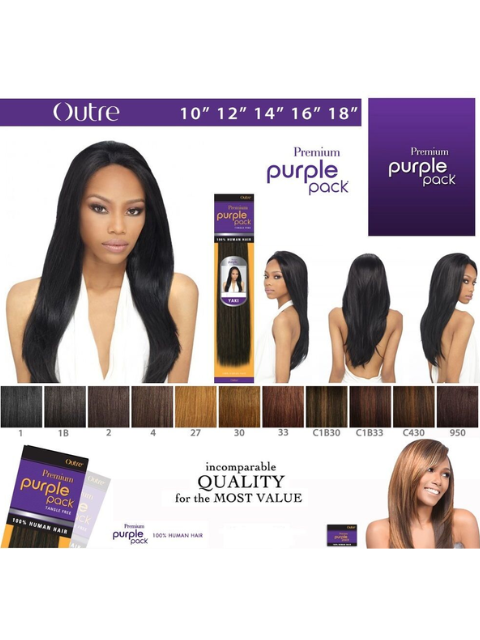Outre Premium Purple Pack Human Hair Yaki Weave 20