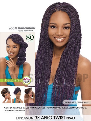 [MULTI PACK DEAL] Janet Collection Caribbean Braid Beauty is Expression 3X Afro Twist Braid 80