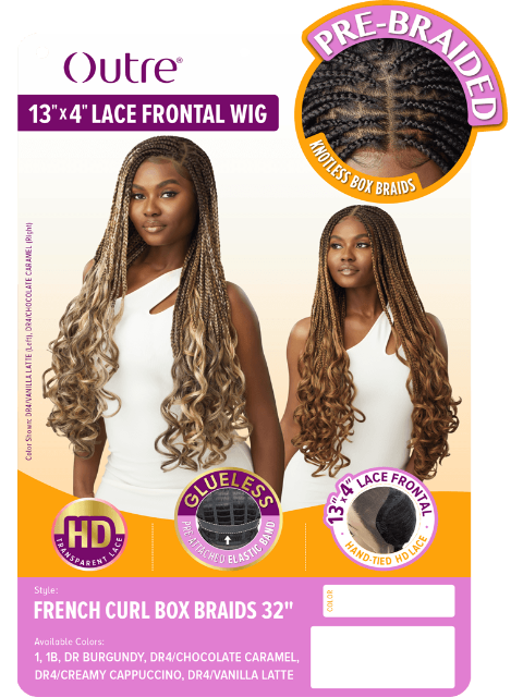 Outre Pre-Braided 13x4 Glueless HD Lace Frontal Wig- FRENCH CURL BOX Braid 32