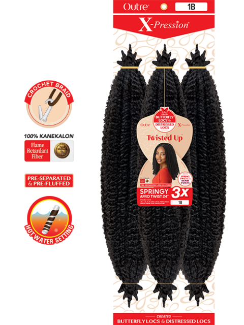 Outre X-Pression Twisted Up 3X SPRINGY AFRO TWIST Crochet Braid 24