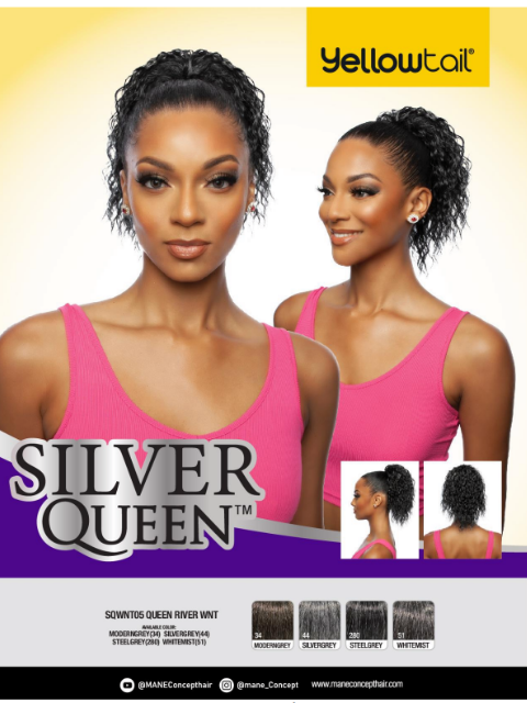 Mane Concept YellowTaiL Silver Queen Ponytail Drawstring - QUEEN RIVER WNT (SQWNT05)