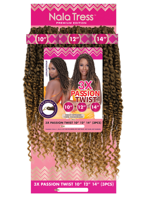 Janet Collection Nala Tress 3X PASSION TWIST Crochet Braid 10