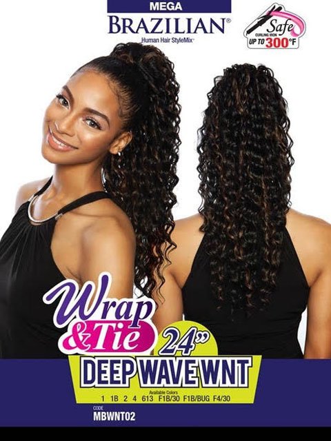 Mane Concept Mega Brazilian Wrap&Tie Drawstring - MEGA DEEP WAVE WNT 24 MBWNT02