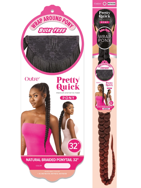 Outre Pretty Quick Wrap Pony - NATURAL BRAIDED PONYTAIL 32