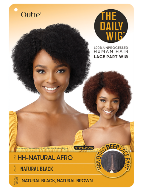 Outre 100% Human Hair Daily Lace Part Wig - NATURAL AFRO