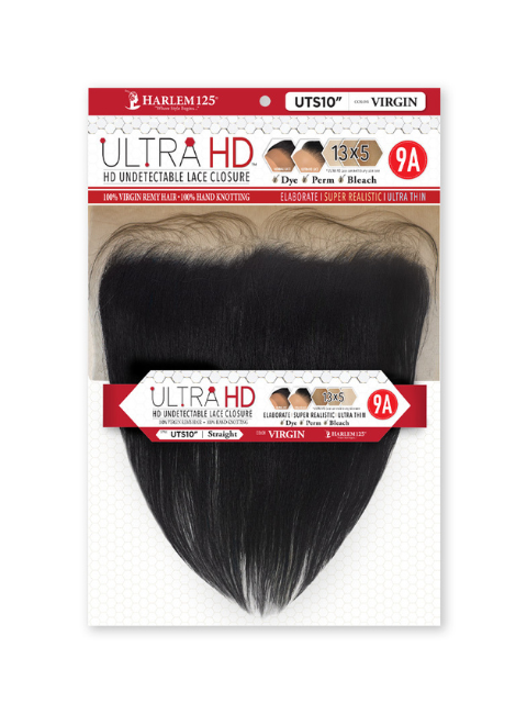 Harlem 125 9A 100% Human Hair Ultra HD Undetectable 13x5 Lace Closure - STRAIGHT (UTS)