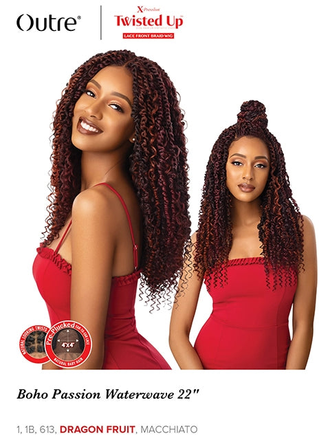 Outre X-Pression Twisted Up Braided Glueless Lace Front Wig - BOHO PASSION WATERWAVE 22