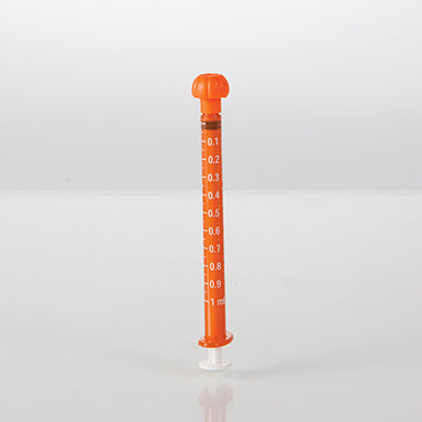 NeoMed Oral Dispensers with Tip Caps, 1mL, Amber/White Markings, 25 Pack H-19405A-01-16588