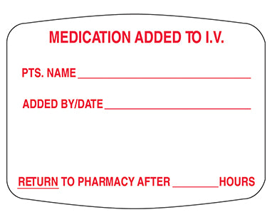 Medication Added To I.V. Labels H-2403-13166