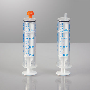 NeoMed Oral Dispensers with Tip Caps, 20mL, Clear/Blue Markings, 25 Pack H-19417CB-01-16576