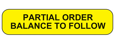 Partial Order Balance To Follow Labels H-2964-16025