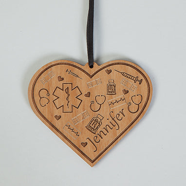 EMT Etched Wood Ornament, Personalized H-G273-12458