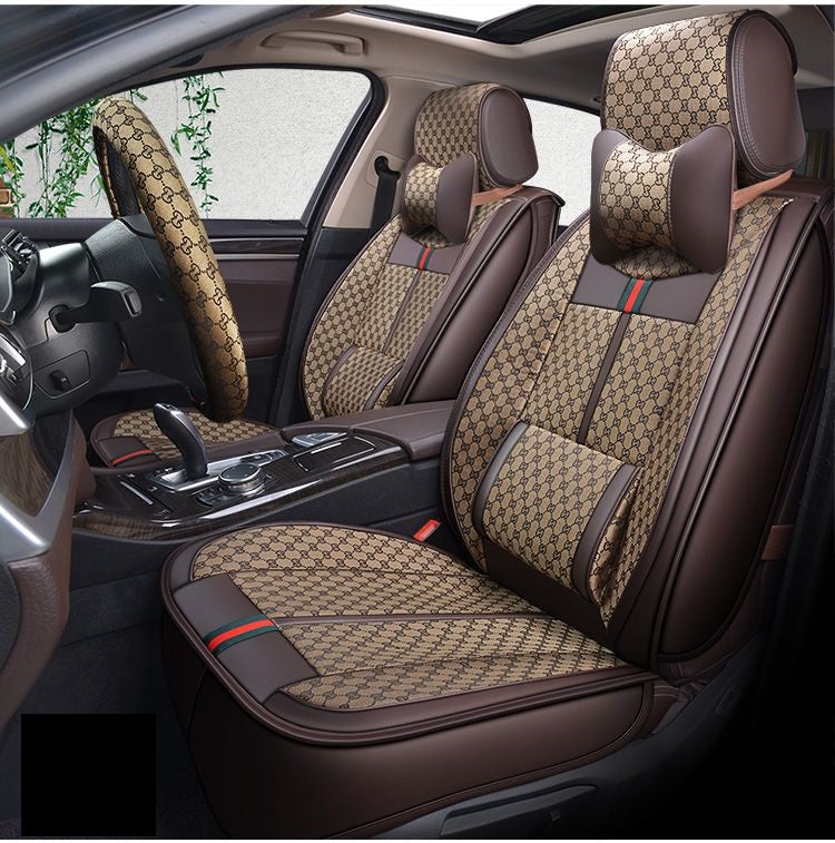 $401.52 Beautiful Plush Fashion Gucci Bee Car Seat Covers Universal Pads  Seat Cushions 9pcs - Black