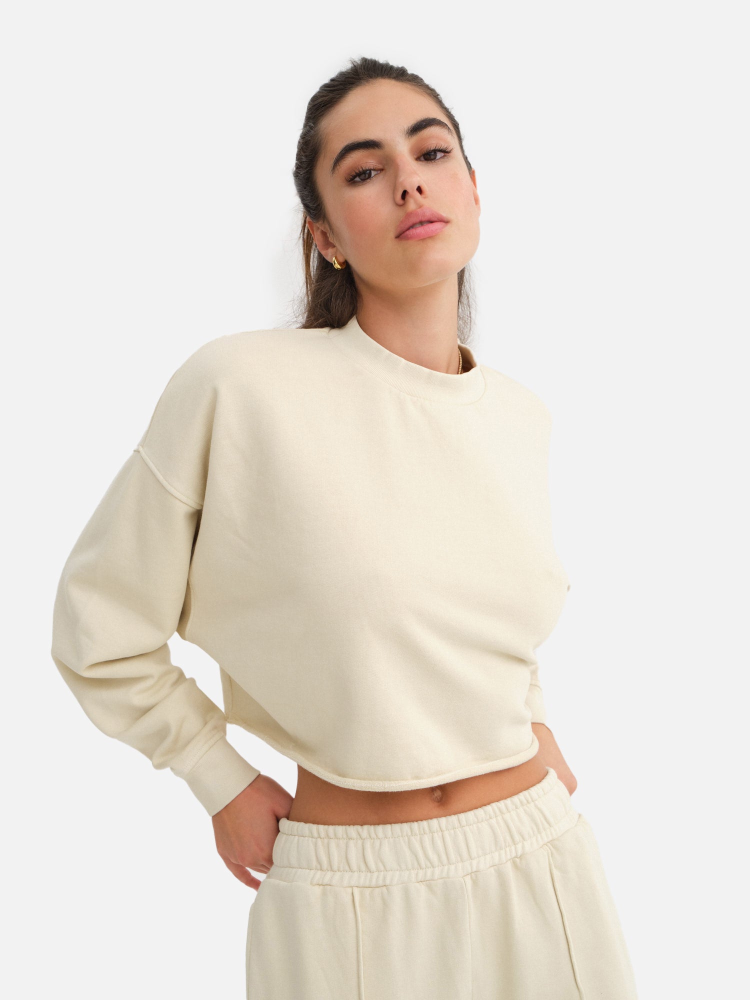 Organic Fleece Cropped Vintage Sweatshirt