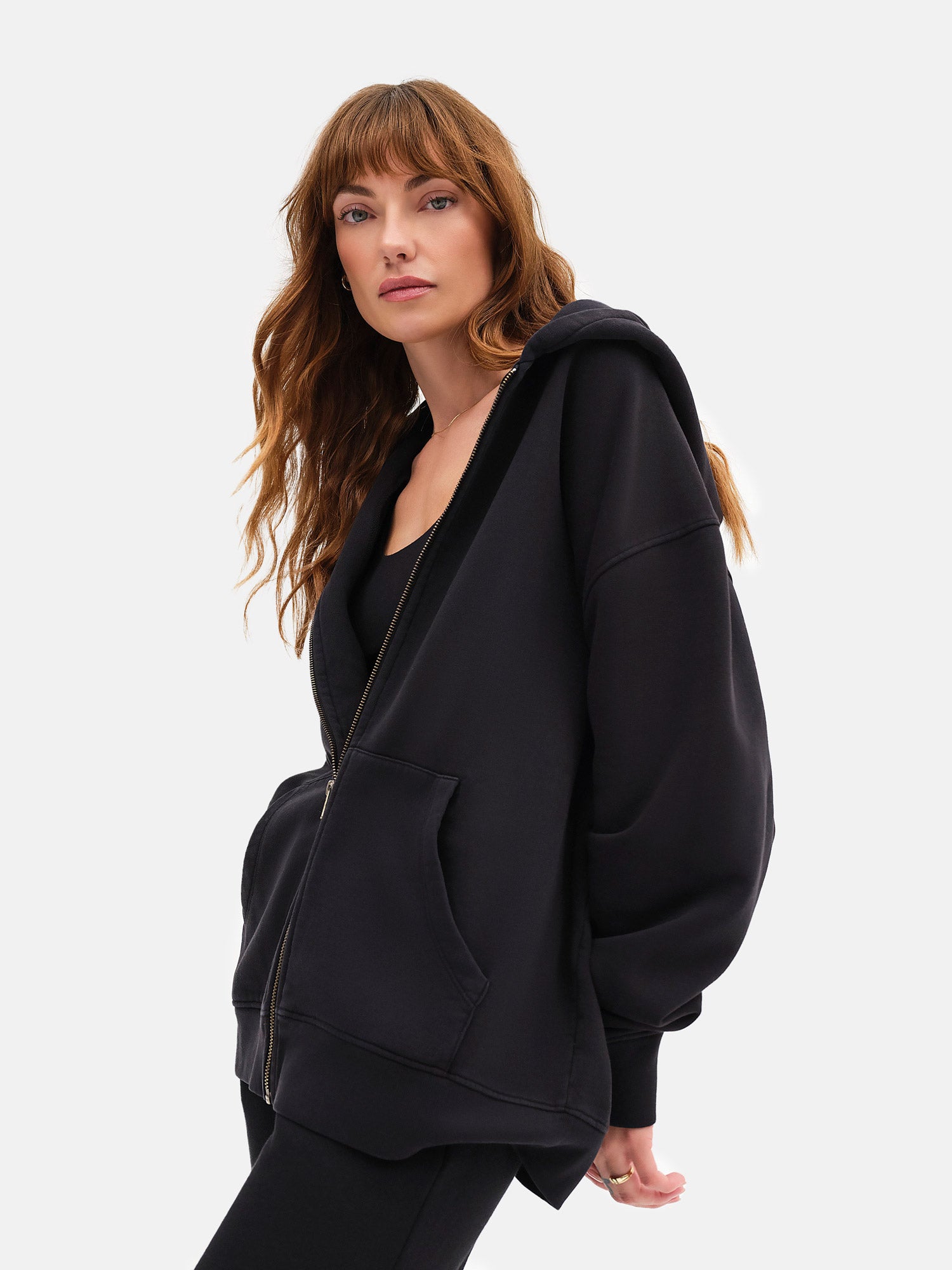 Organic Fleece Oversized Zip Hoodie