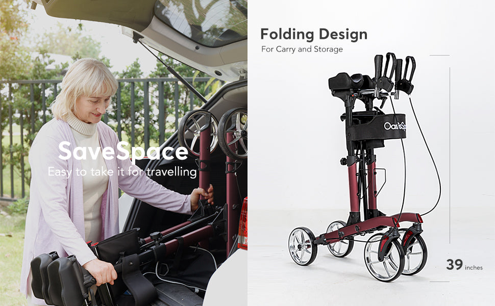Heavy Duty Stand up Walker-Red