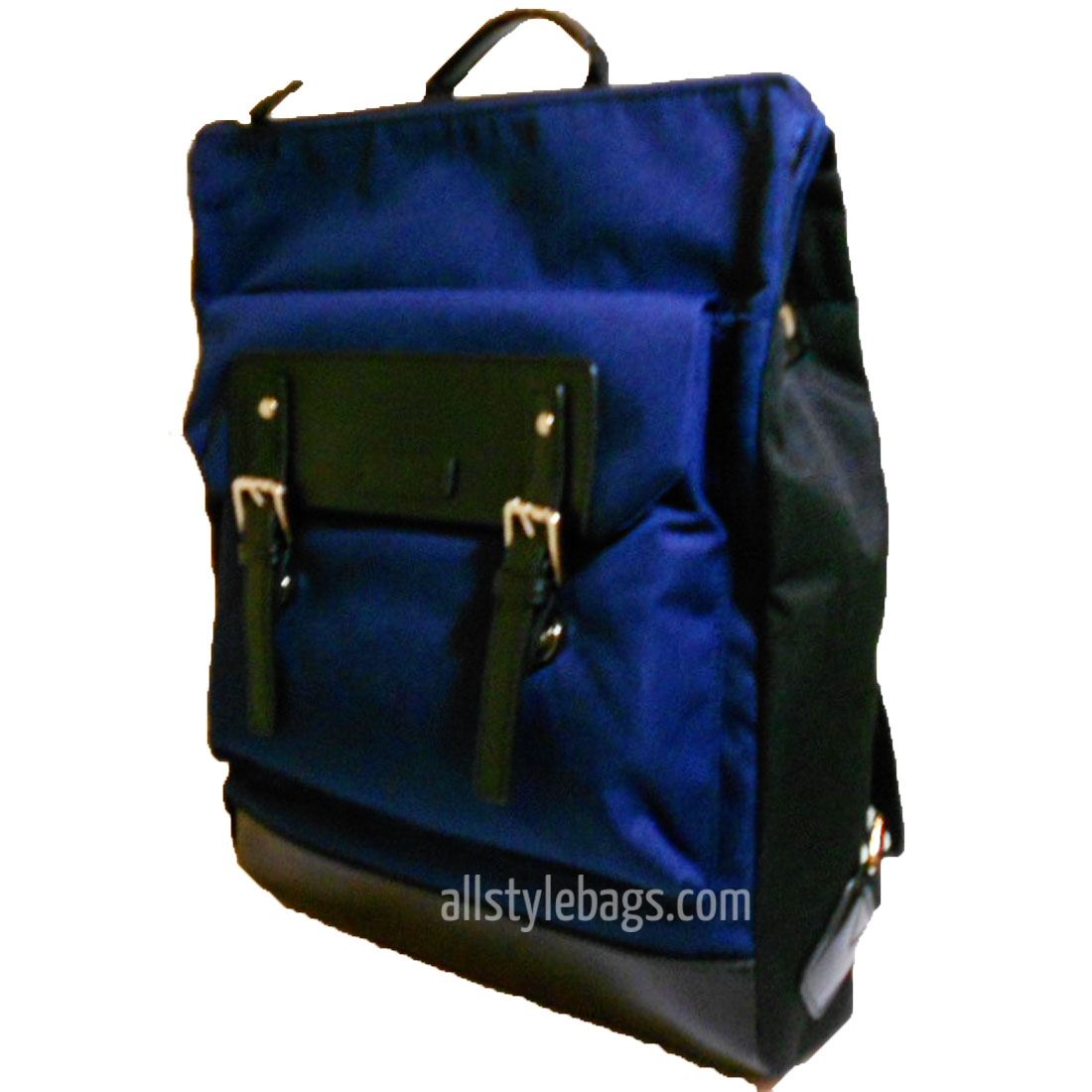 Color block Canvas School Backpack blanc blue navy Laptop tablet Sport Bag