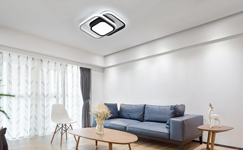Plafoniera patrata, Goeco, Lumina alba, 32W, 6000K, 220v, 27X27X6cm, Negru 2 970 e61bc511 db13 4912 a11d 37fc0fb28fc7