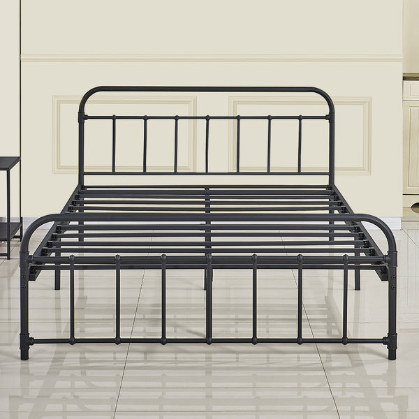 Vintage Style Platform Bed Frame Queen Size Metal Mattress Foundation Getprohome Vintage Style Platform Bed Frame Queen, Queen Metal Bed Frame With Headboard Only