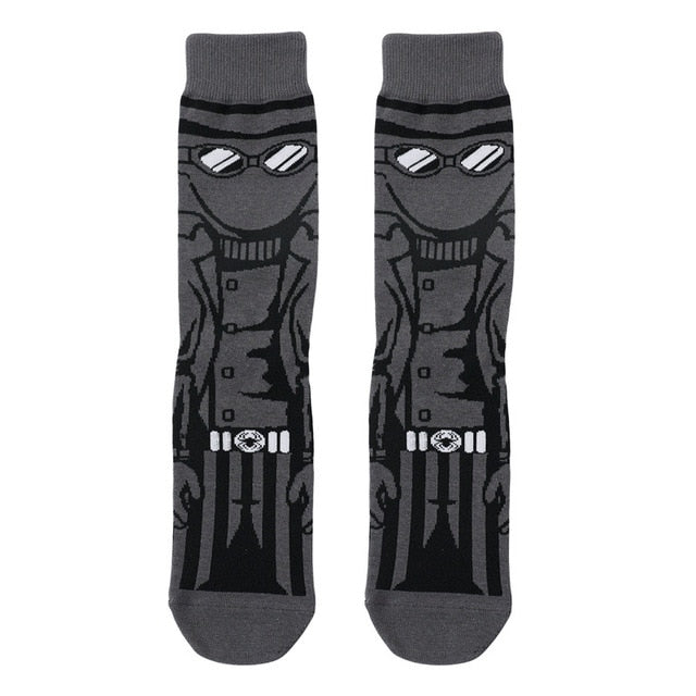 Pair of Knee-high Marvel Print Socks for Men and Women Cartoon Character Adult Socks