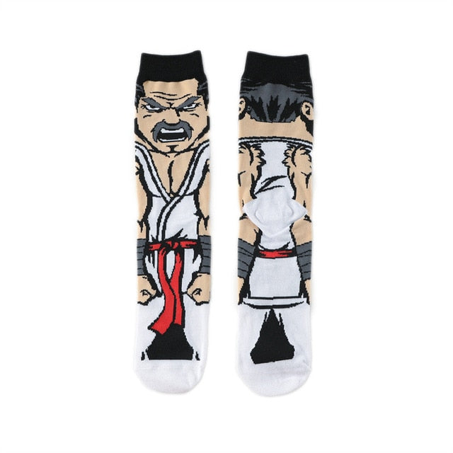 Pair of Knee-high Marvel Print Socks for Men and Women Cartoon Character Adult Socks