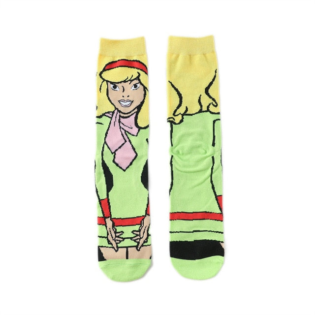 Pair of Knee-high Marvel Print Socks for Men and Women Cartoon Character Adult Socks