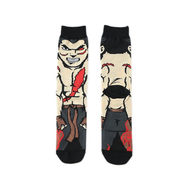 Pair of Knee-high Marvel Print Socks for Men and Women Cartoon Character Adult Socks