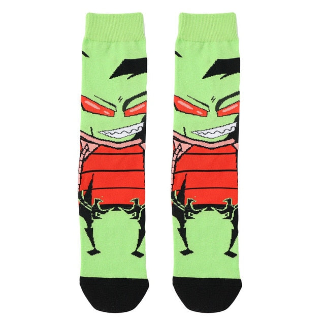 Pair of Knee-high Marvel Print Socks for Men and Women Cartoon Character Adult Socks