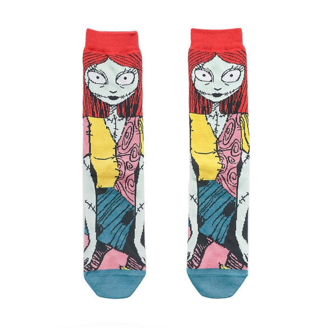 Pair of Knee-high Marvel Print Socks for Men and Women Cartoon Character Adult Socks