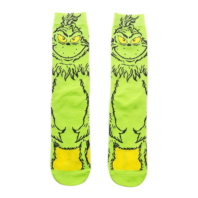 Pair of Knee-high Marvel Print Socks for Men and Women Cartoon Character Adult Socks