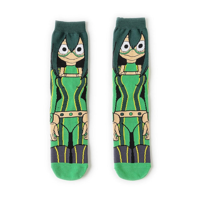 Pair of Knee-high Marvel Print Socks for Men and Women Cartoon Character Adult Socks