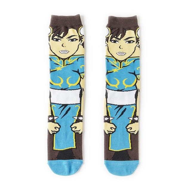 Pair of Knee-high Marvel Print Socks for Men and Women Cartoon Character Adult Socks