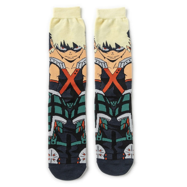 Pair of Knee-high Marvel Print Socks for Men and Women Cartoon Character Adult Socks