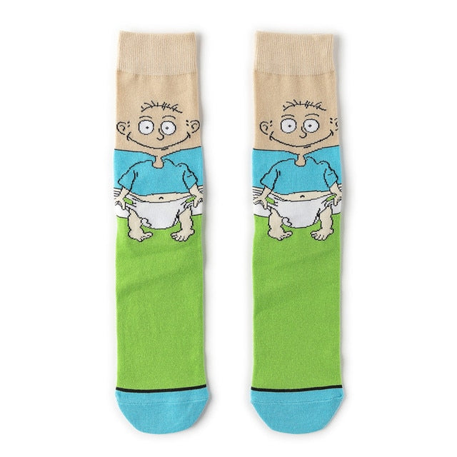 Pair of Knee-high Marvel Print Socks for Men and Women Cartoon Character Adult Socks