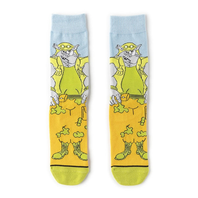 Pair of Knee-high Marvel Print Socks for Men and Women Cartoon Character Adult Socks