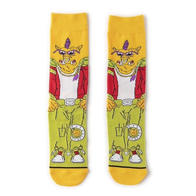 Pair of Knee-high Marvel Print Socks for Men and Women Cartoon Character Adult Socks