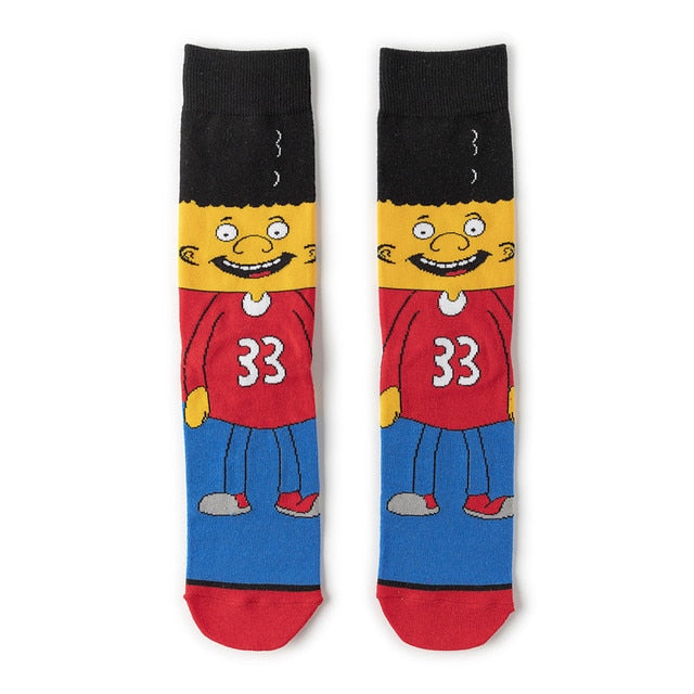 Pair of Knee-high Marvel Print Socks for Men and Women Cartoon Character Adult Socks