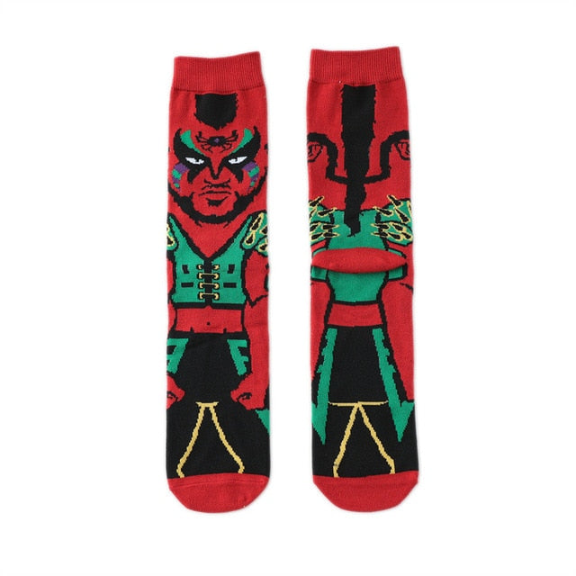 Pair of Knee-high Marvel Print Socks for Men and Women Cartoon Character Adult Socks