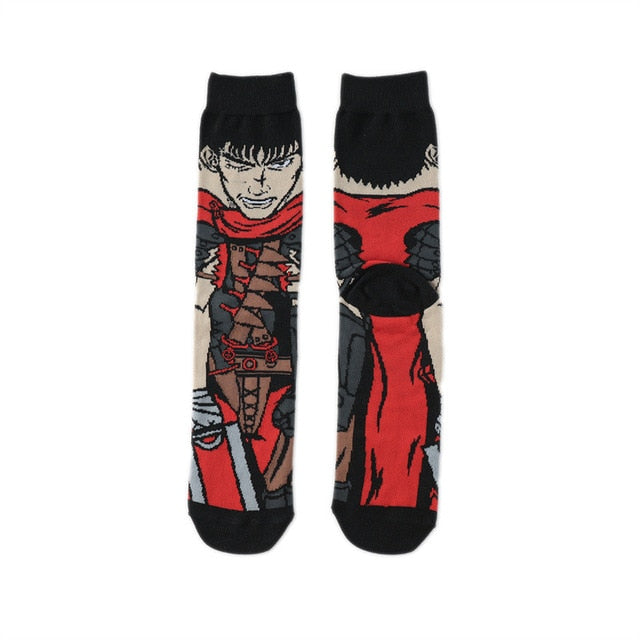 Pair of Knee-high Marvel Print Socks for Men and Women Cartoon Character Adult Socks