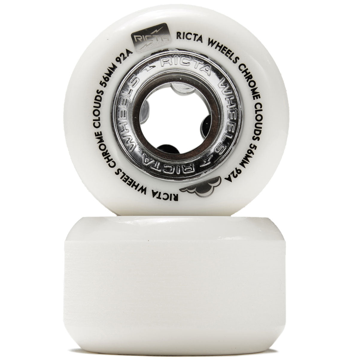 Ricta Chrome Clouds 92a Skateboard Wheels - Black - 56mm