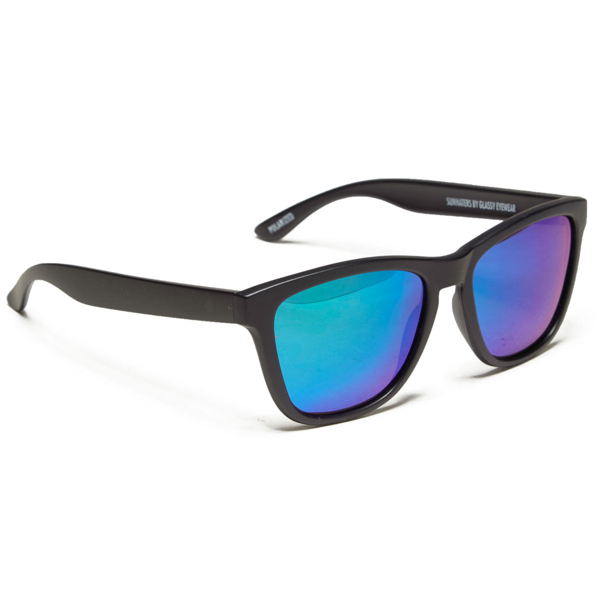 Glassy Deric Polarized Sunglasses - Matte Black/Green Mirror