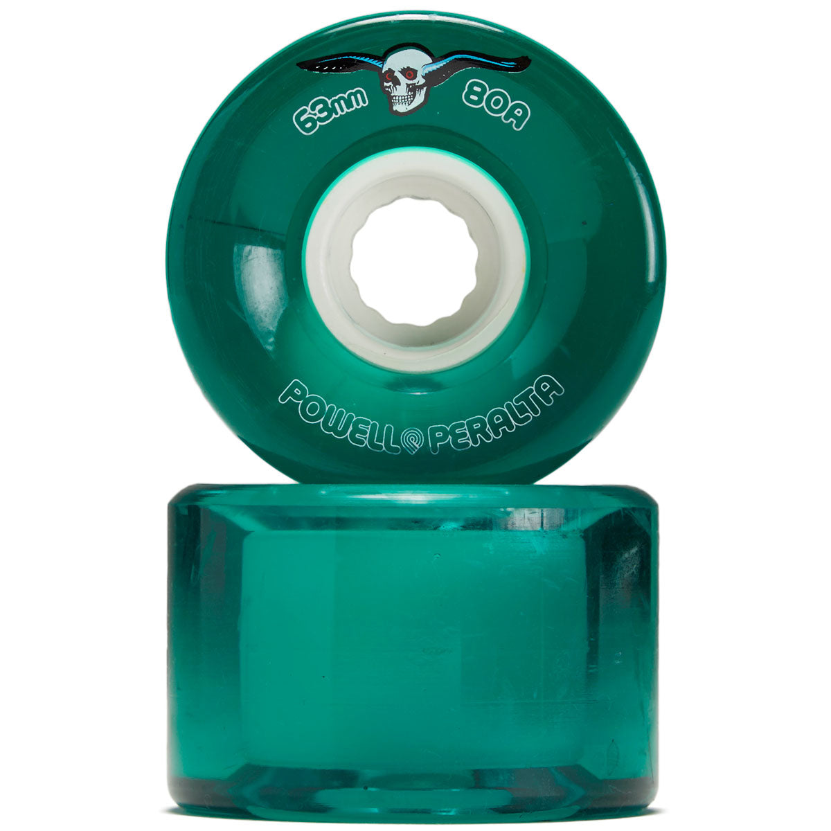 Powell-Peralta Clear Cruisers 80A Skateboard Wheels - Green - 63mm