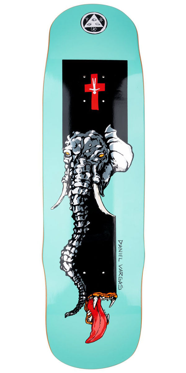 Welcome Tusk Daniel Vargas Pro On a Effigy Skateboard Deck - Teal/Silver Foil - 8.80