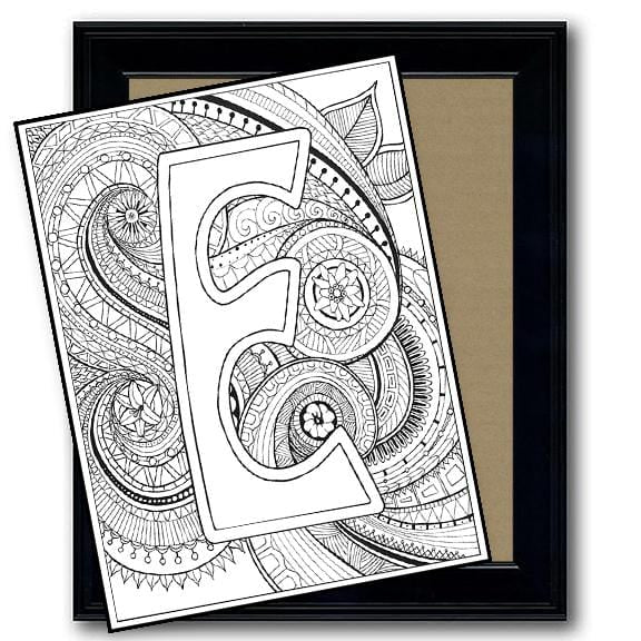 Monogram Coloring Page - E