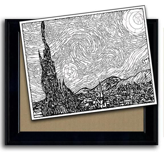 Starry Night Coloring Poster